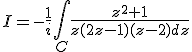 I=-\frac{1}{i}\int_C \frac{z^2+1}{z(2z-1)(z-2) dz